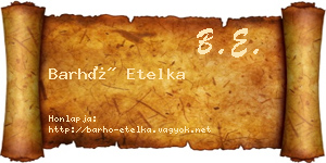 Barhó Etelka névjegykártya